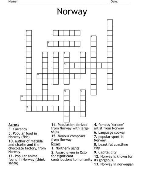 capital of norway crossword.